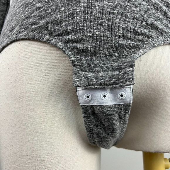 NWT MADEWELL Grey Cross Body Long Sleeve‎ Bodysuit (M) - Picture 6 of 9